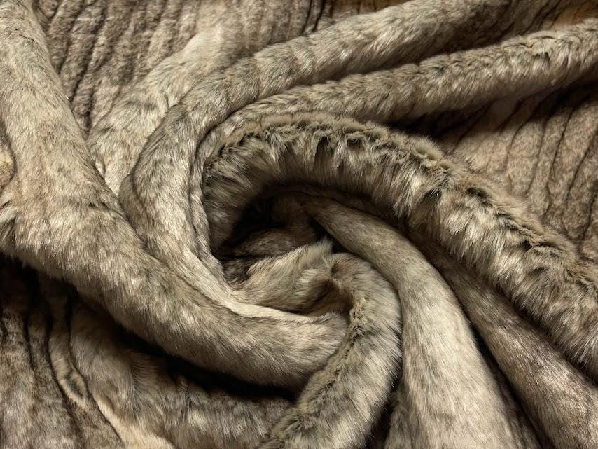 Super Luxury Faux Fur Fabric Material Stone Chinchilla 1MTR