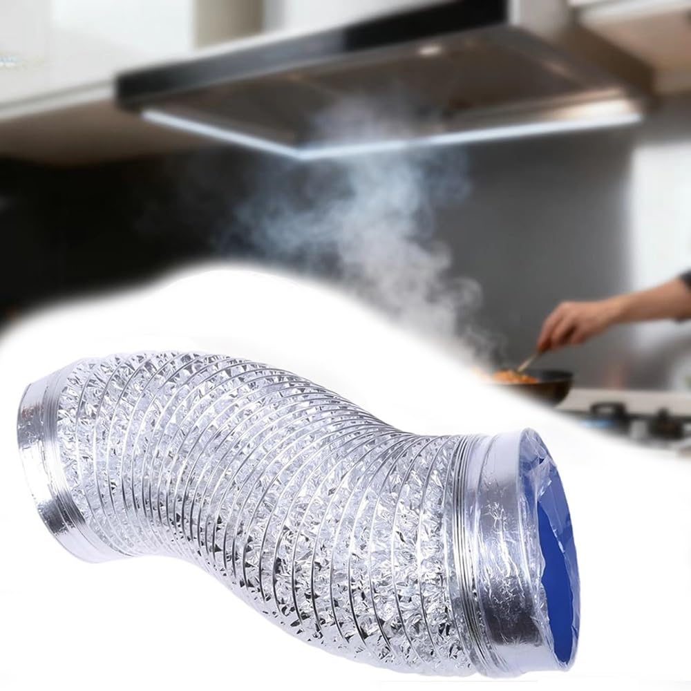Manguera de conducto de aluminio flexible, tubo de ventilación impermeable para sistemas HVAC, disponible en múltiples longitudes