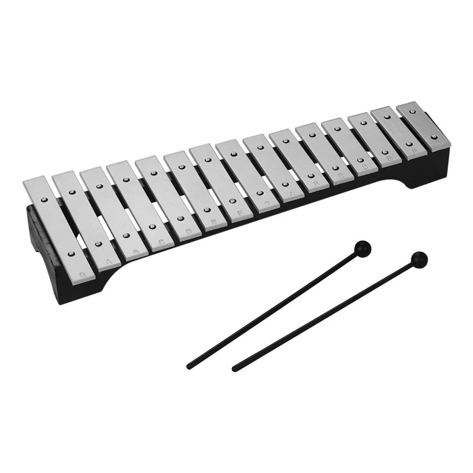 Base en bois Glockenspiel en alliage d'aluminium de 15 notes avec Instrument de Percussion à maillet Kit De Glockenspiel