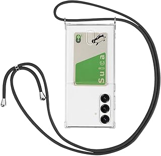 Cavor Galaxy S25 スマホケース ショルダー クロスボディ肩掛け 首かけ 斜めがけ Galaxy S25ショルダー ケース 専用カバーストラップ付き薄型Galaxy S25 ケースカード収納 Galaxy S25 財布型カバー Galaxy S25保護カバー 携帯カバー tpu 1.5MM 取り外し可能 落下防止 Qi急速充電対応【縄掛け-ブラック】