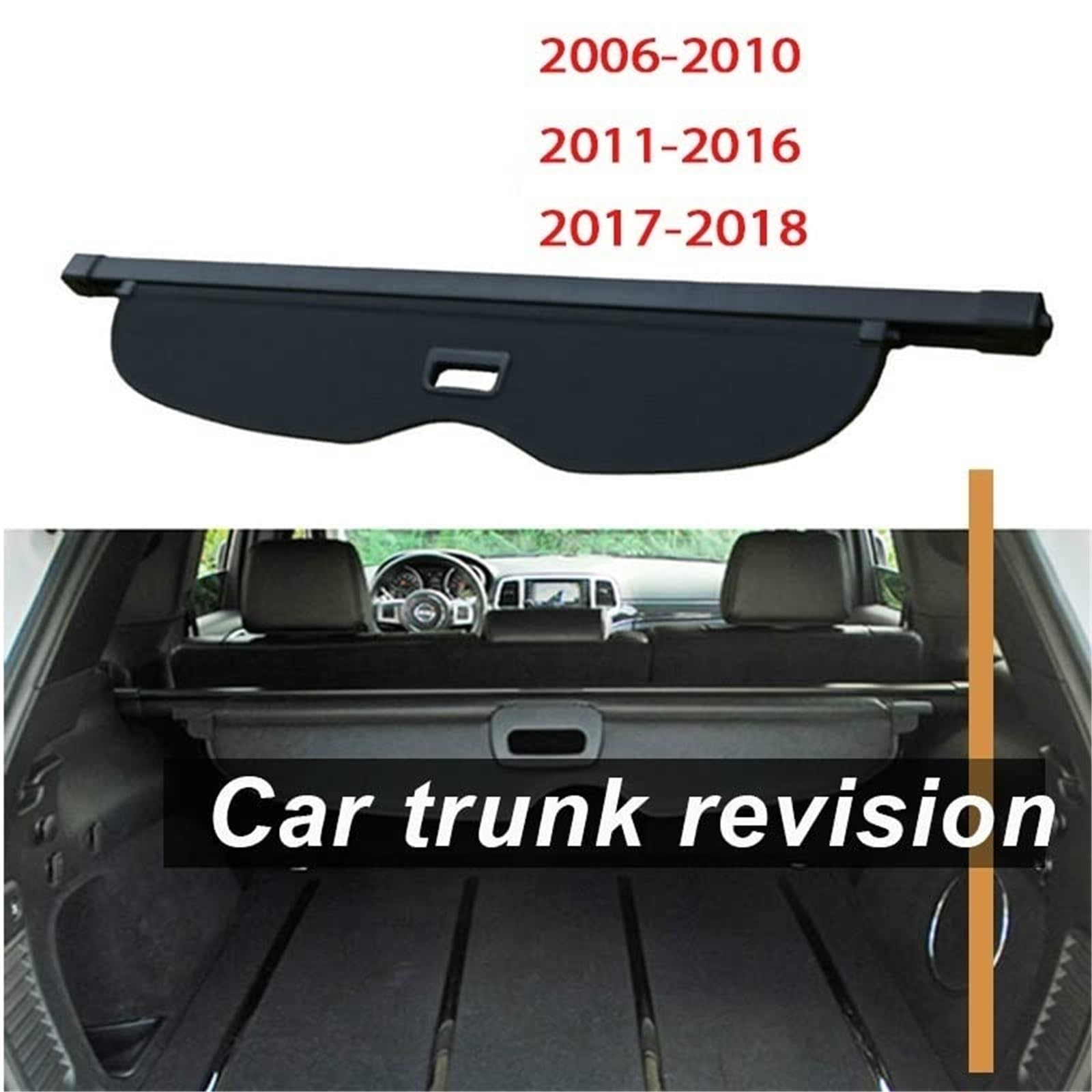 Cubierta retráctil for Estante de Paquetes de Maletero, for Jeep, Grand Cherokee 2020 2019 2018 2017 2016 06-15 WK Wk2 Wj, Cortina espaciadora de bastidores Traseros Soporte para Maletero