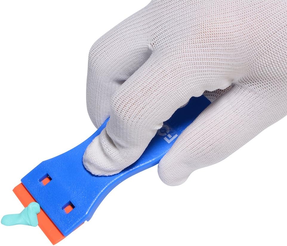FOSHIO 1.5 Inch Plastic Razors Adhesive Sticker Remover Scraper with 10pcs Safety Plastic Razor Scraper Blades for Removing Labels, Films, Stickers and Decals : Tools & Home Improvement
