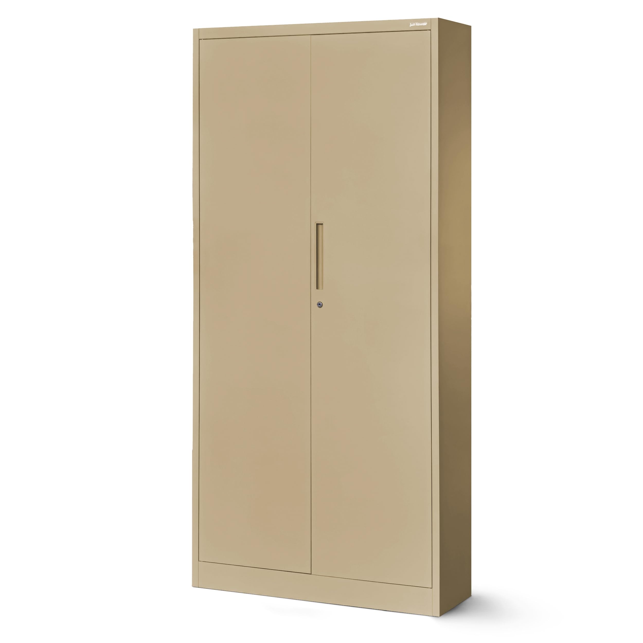 Armoire Bureau Métallique Jan Nowak 185x90x45cm - Blanc - Compartiment Secret - 3 Étagères Réglables 50kg