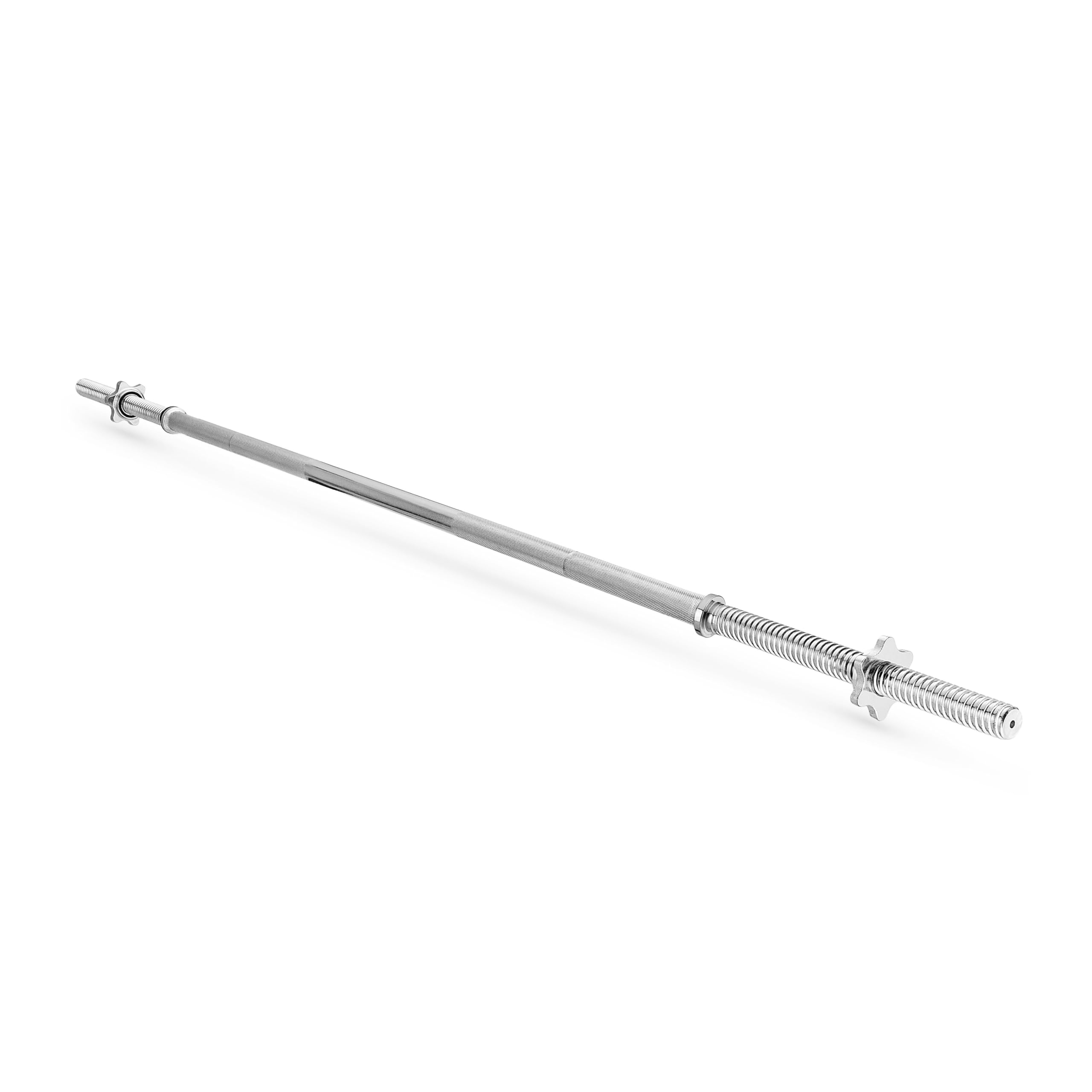 Gymtek Asta per pesi 180 cm - Diametro 28 mm - Acciaio Temprato - Fitness Casa - inclusi Blocchi a stella