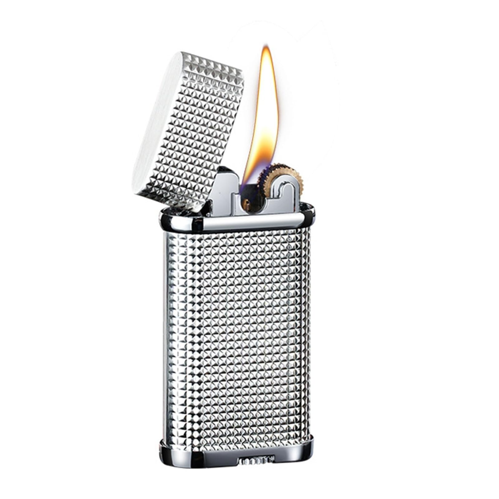 Encendedor de butano recargable de gas de estilo clásico con cuerpo metálico resistente