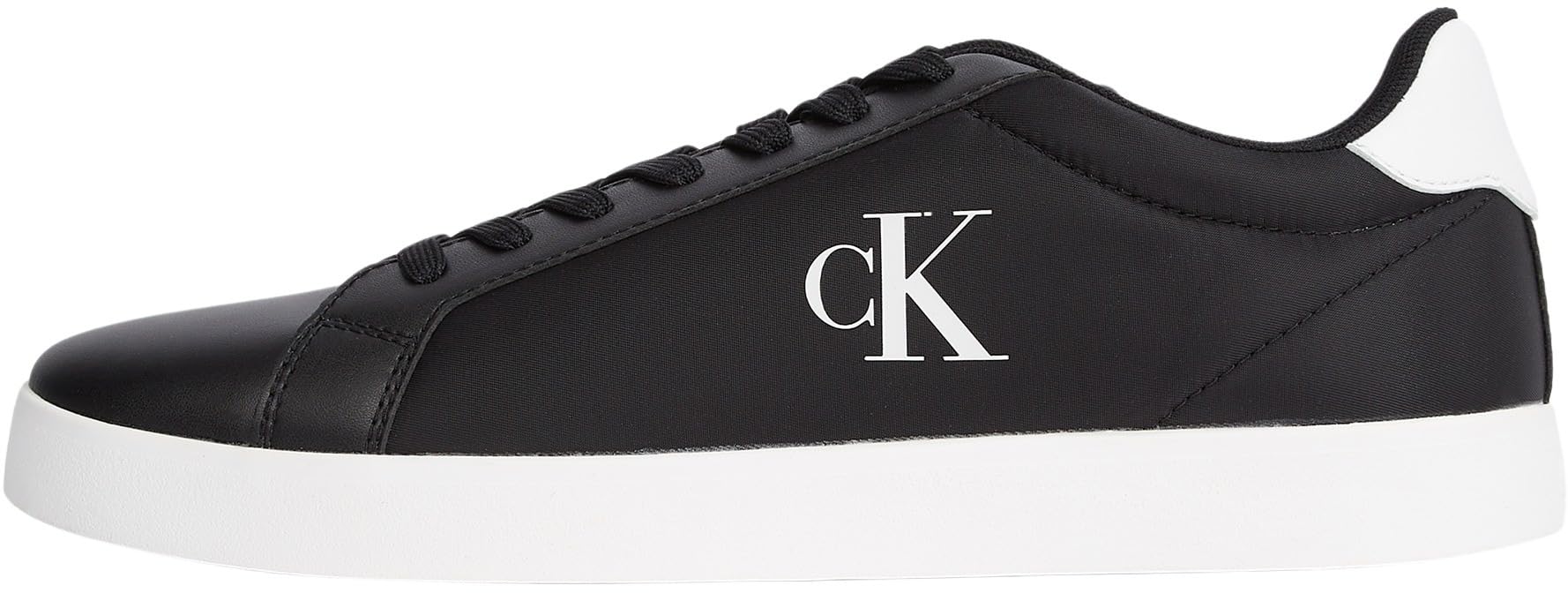 Calvin Klein Men’s Cupsole Trainers with Logo, Black (Ck Black/Bright White), 11