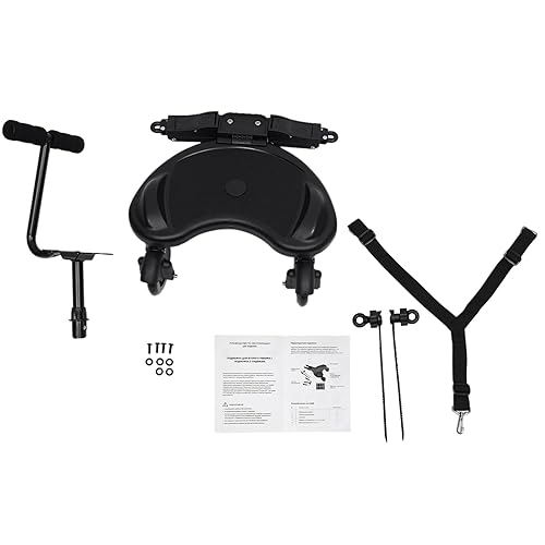 Miniatura 7 de Tabla universal 2 en 1 para cochecito con asiento extraíble y pedal, tabla para cochecito para cochecito, jinete de pie o sentado para niños