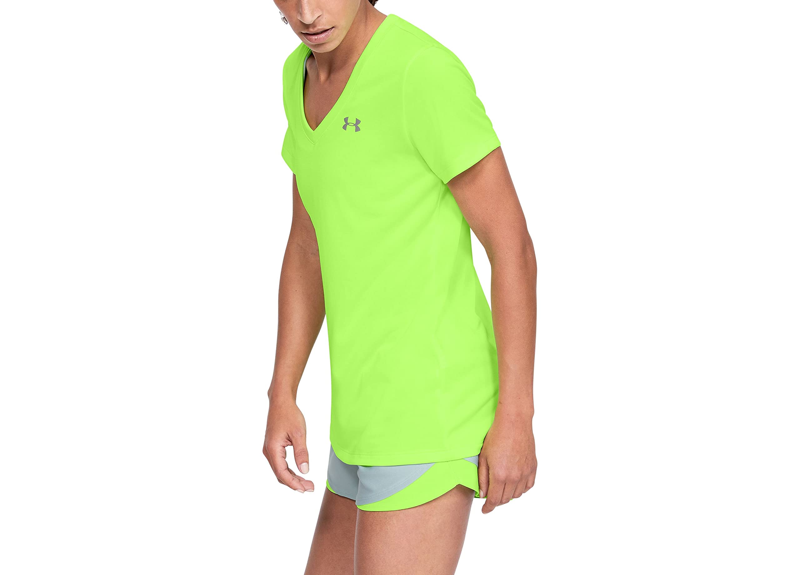 Under Armour Womens Tech V-Neck Twist Short-Sleeve T-Shirt