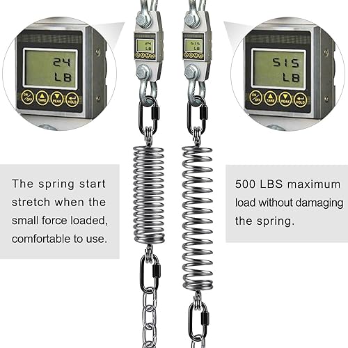Miniatura 5 de SELEWARE Muelles oscilantes resistentes para silla de hamaca, columpio de porche, soporte de hamaca, diseño de anillo doble cerrado de hasta 500