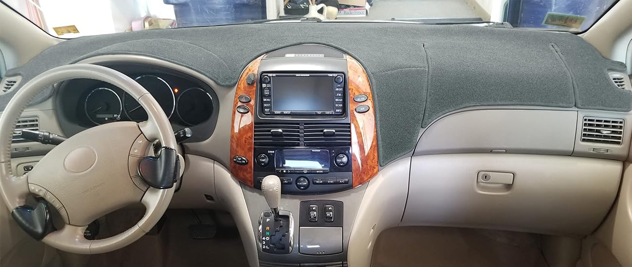 Fcovergurus Dash Cover Mat Custom Fit for Toyota Sienna 2004-2010, Dashboard Pad Carpet Protector (Dark Gray) F99