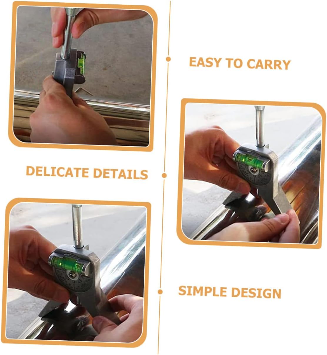 jojofuny Safety Center Tool for Pipes Metal Center Marking Gauge Adjustable Bubble Level for Accurate Measurements
