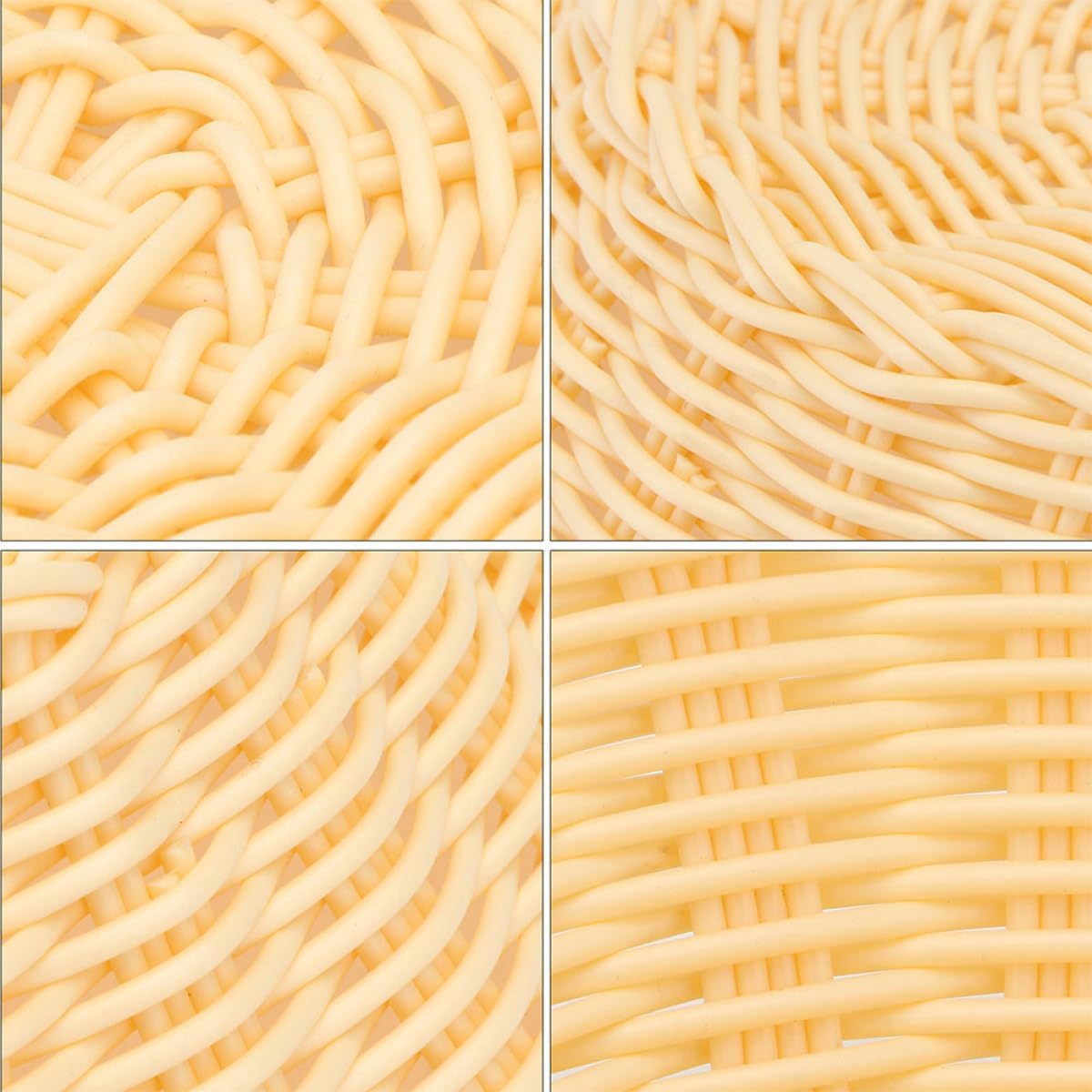 Woven Bread and Fruit Basket Set 2pcs Small round Imitation Rattan Food Serving Baskets for Kitchen Tabletop Storage and Home Dining