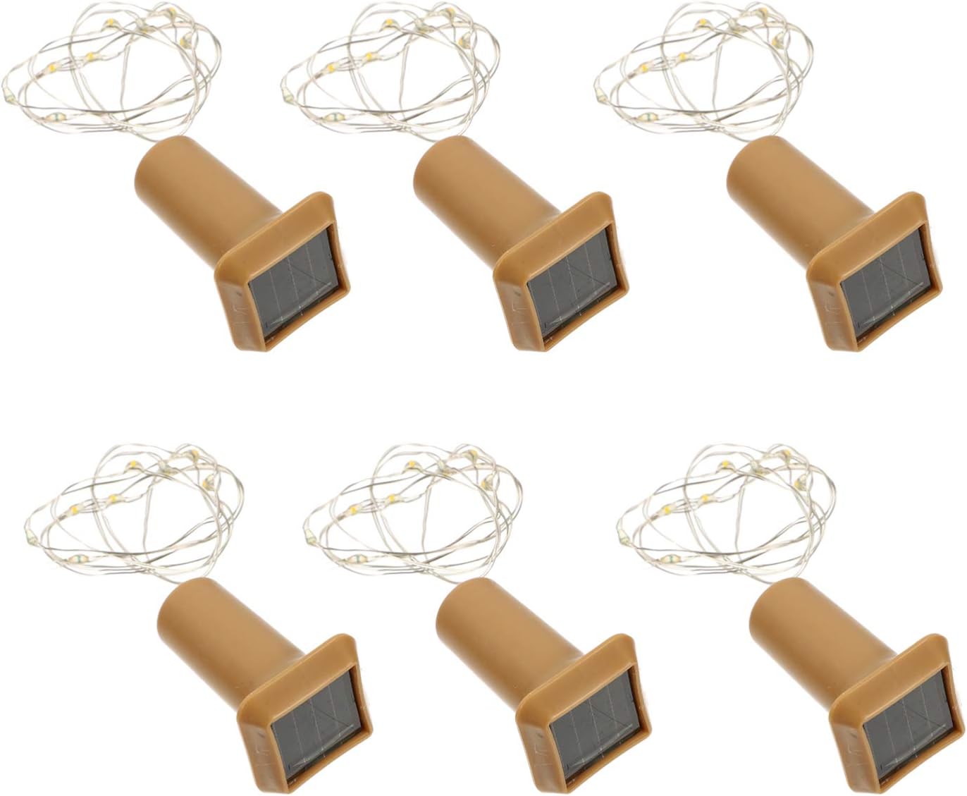 Uonlytech 6pcs Wine Bottle Lights Solar Powered Wine Cork Lights LED Waterproof Fairy Cork String Lights for Outdoor Indoor Garden Wedding Holiday Party Decor