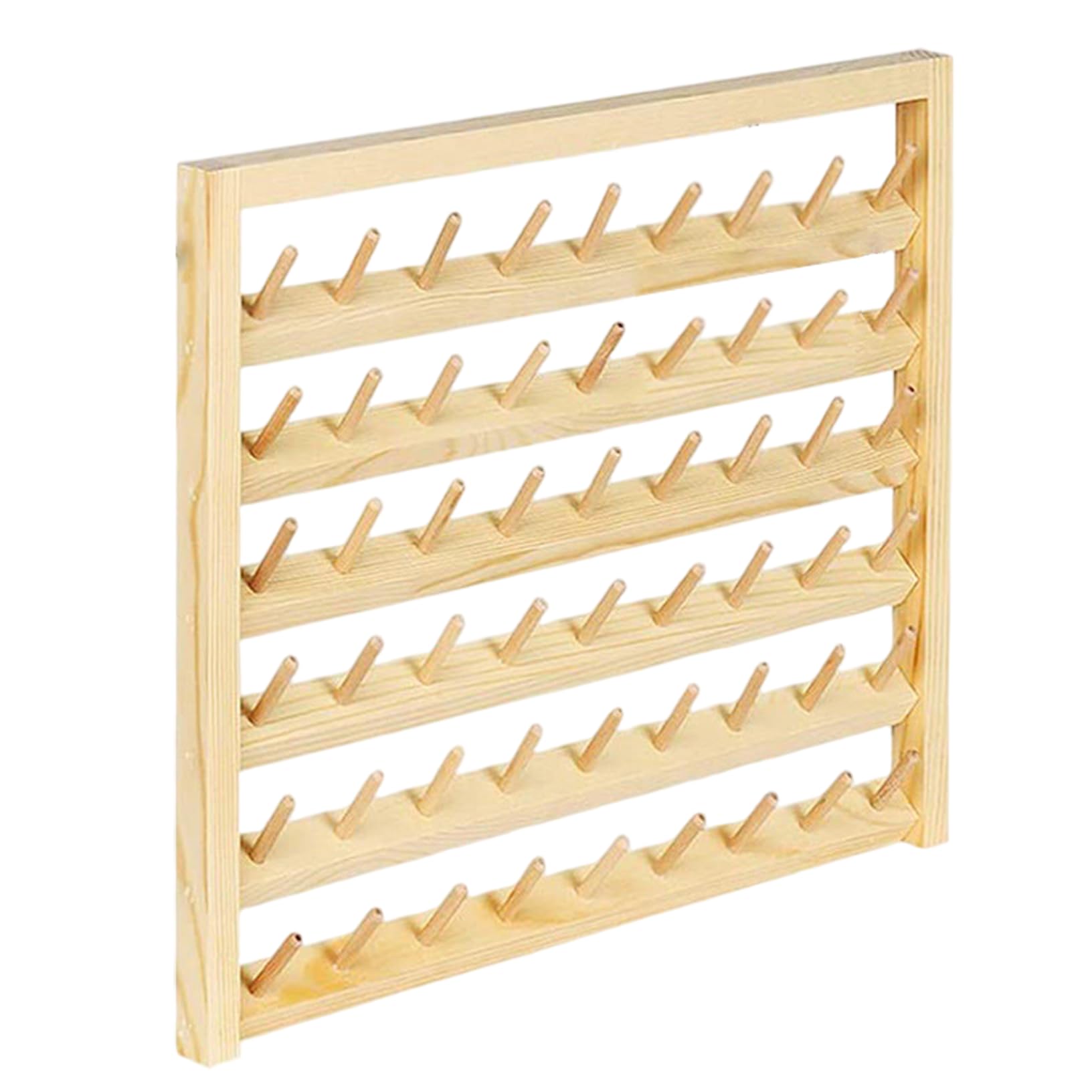 Porte-filetage en bois mural pour 54 bobines de couture et broderie
