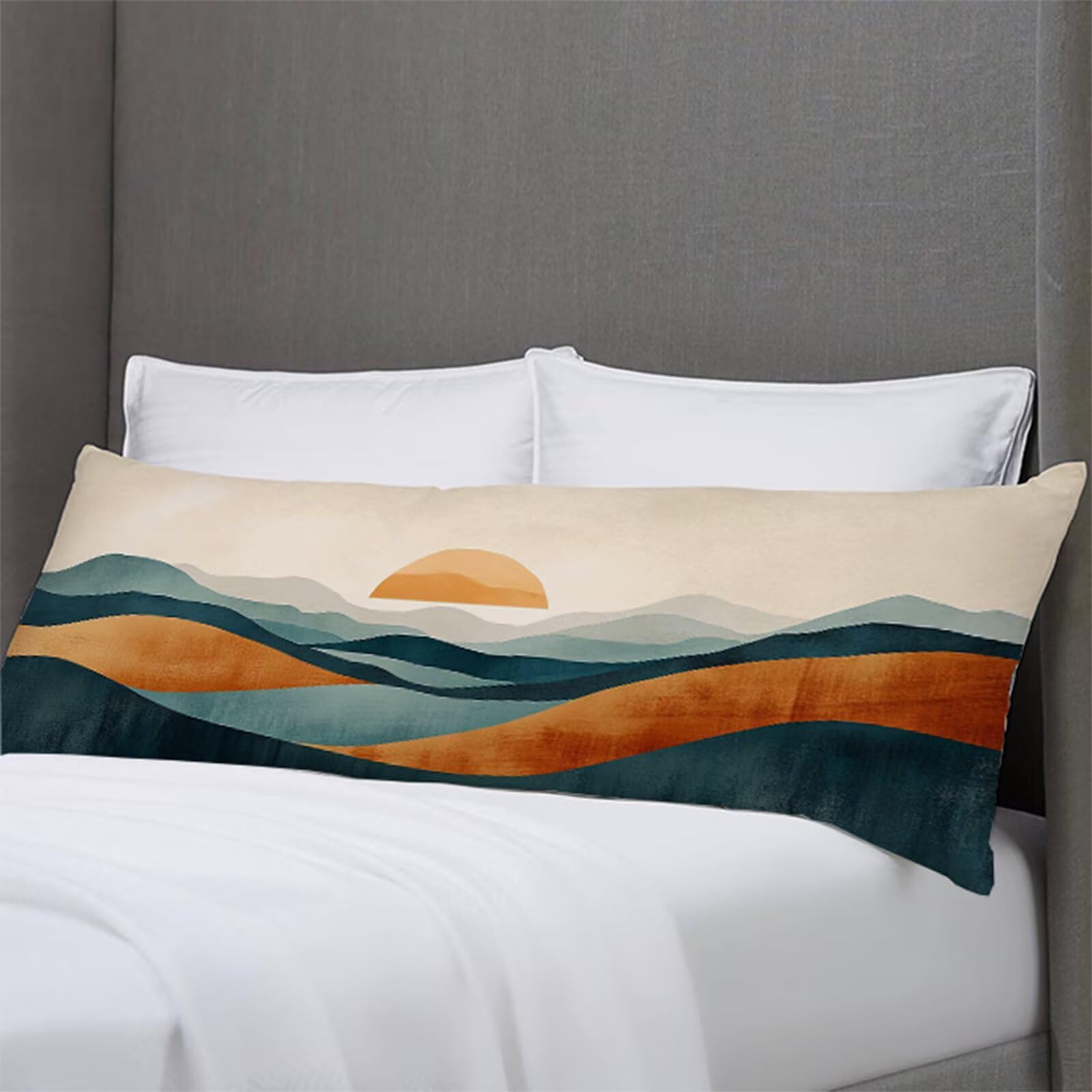 Seitenschläferkissen Bezug 50 x 180 cm Abstrakt Kissenbezug Berg Muster Side Sleeper Pillow Case, Doppelseitig Drucken Samt Body Pillow Langes Kissen Seitenschläfer Schwangerschafts kissen B1-1105