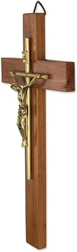 Miniatura 4 de NOVICA - Cruz de pared para colgar en madera de cedro y metal, color marrón, Jesús Nuestro Salvador