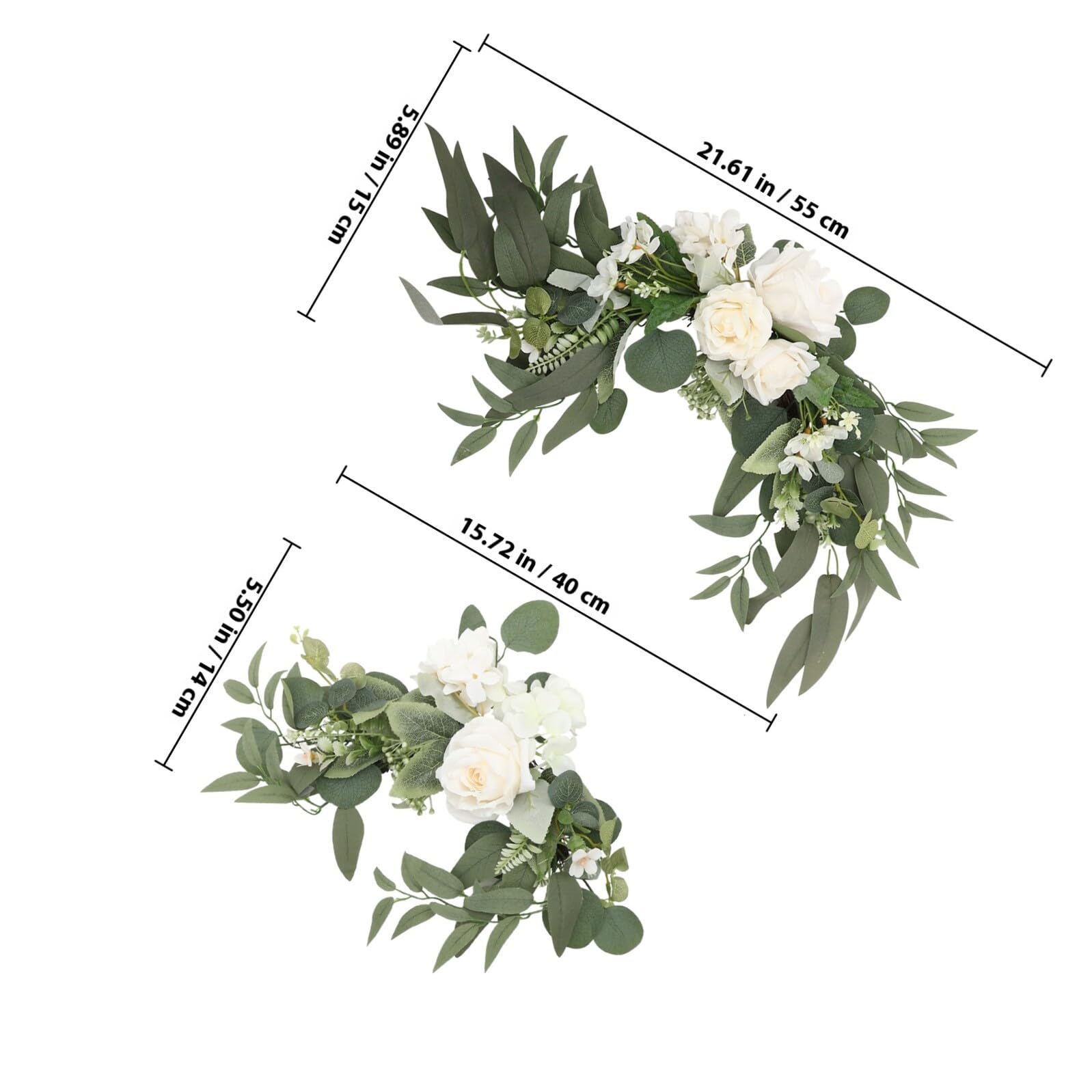 TOYANDONA Künstliche Rosenblumengirlande mit Grünen Blättern Wasserfeste Willkommensschilder Blumendekoration für Hochzeitsbögen und Selbstgemacht Romantik