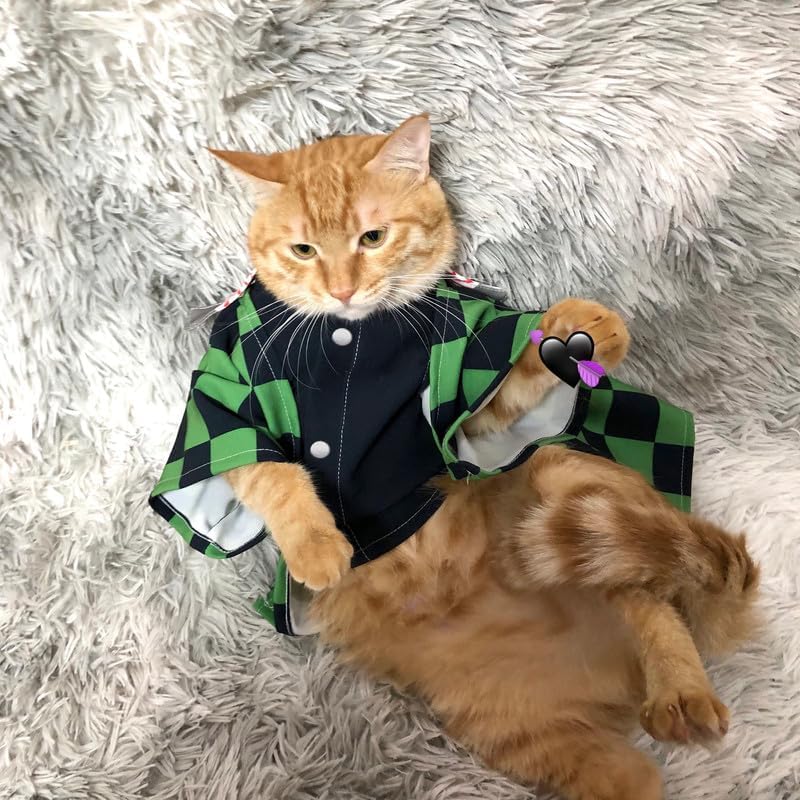 Miniatura 2 de ChoChoCho Disfraz de anime para perros y gatos pequeño, mediano y grande, disfraz de mascota de estilo japonés, ideal para Halloween y cosplay (LXL,