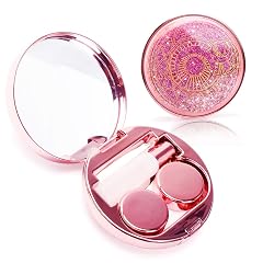 ofone Contact Lens Case Bling Stars Cute Contact Lenses Holder Travel Kit with Remover Tool Tweezers Solution Bottle
