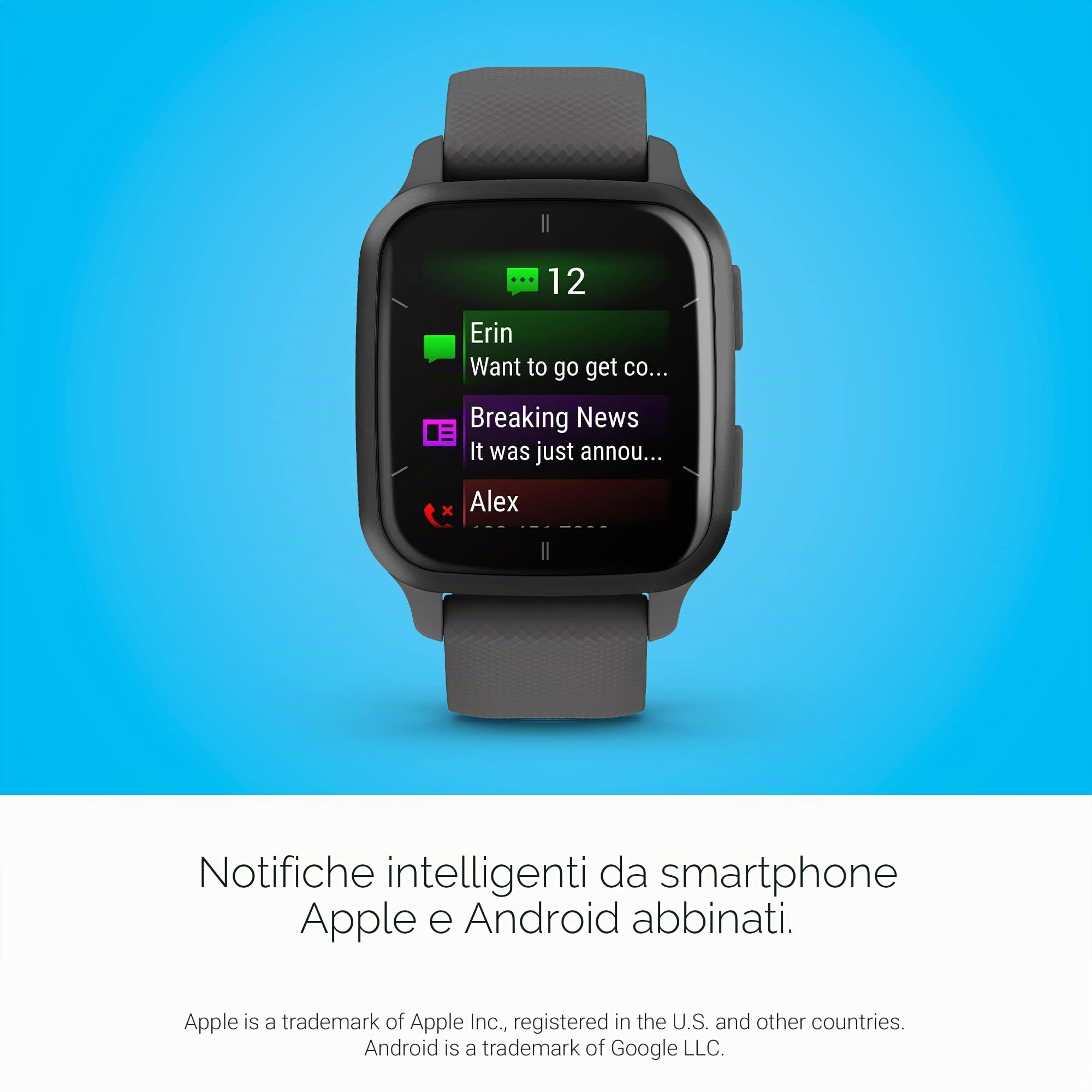 Garmin Venu Sq 2, Smartwatch, Display 1,4" AMOLED, GPS, Cardio, SpO2, 25+ App Sport & Fitness, Workout, Garmin Coach, Garmin Pay, Autonomia fino a 11 giorni (Slate & Shadow Gray)
