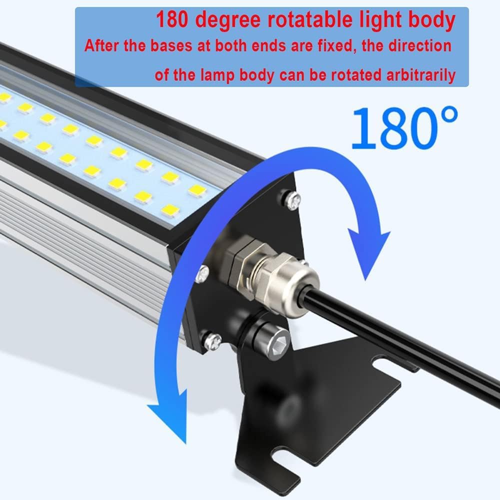 Luz de trabajo LED, tubo de iluminación IP67 a prueba de explosiones para máquina CNC, taller mecánico y techo de garaje, 18 W, 24-36 V, 570 mm de longitud