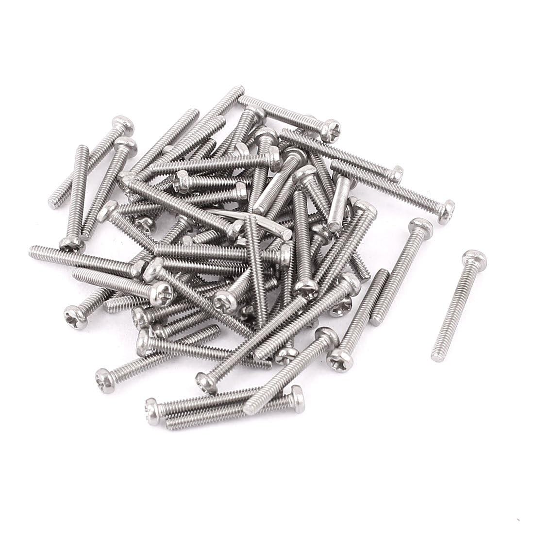 TOP-VIGOR 60Pcs Cross Pan Head Machine Screws, M2x15mm Phillips Round Head Screws Bolts for Machinery Furniture, Car