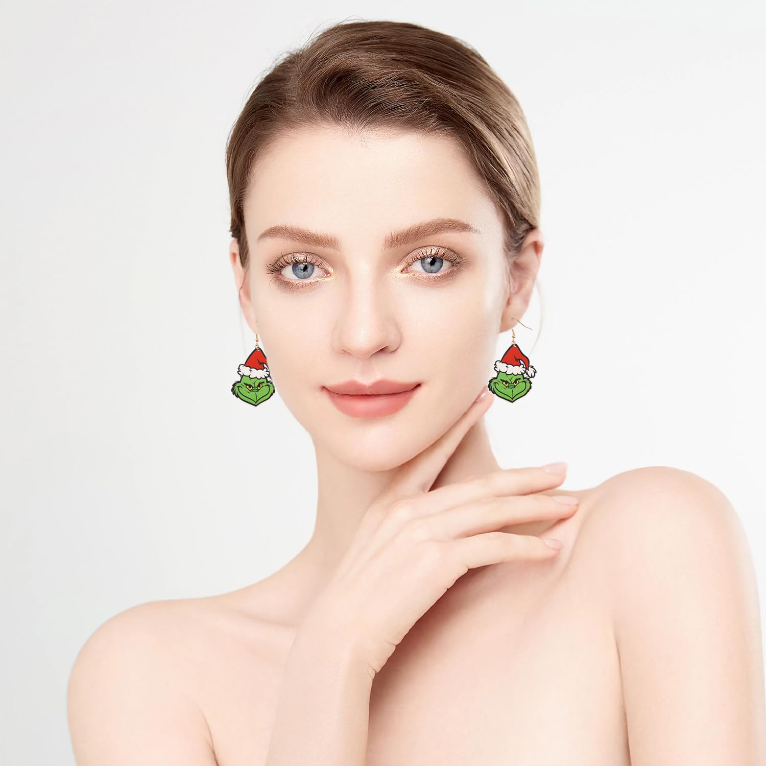 Grinch Pendientes de Navidad colgantes de gota Zinc regalo para niñas