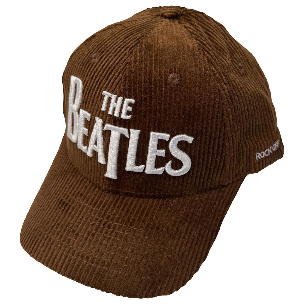 Rock Off officially licensed products The Beatles Drop T Logo and Apple Corduroy Casquette De Baseball Size One Size - Les Beatles, Paul McCartney, John Lennon, RIngo Starr, George Harrison Rock Off officially licensed products The Beatles Drop T Logo and Apple Corduroy Casquette De Baseball Size One Size