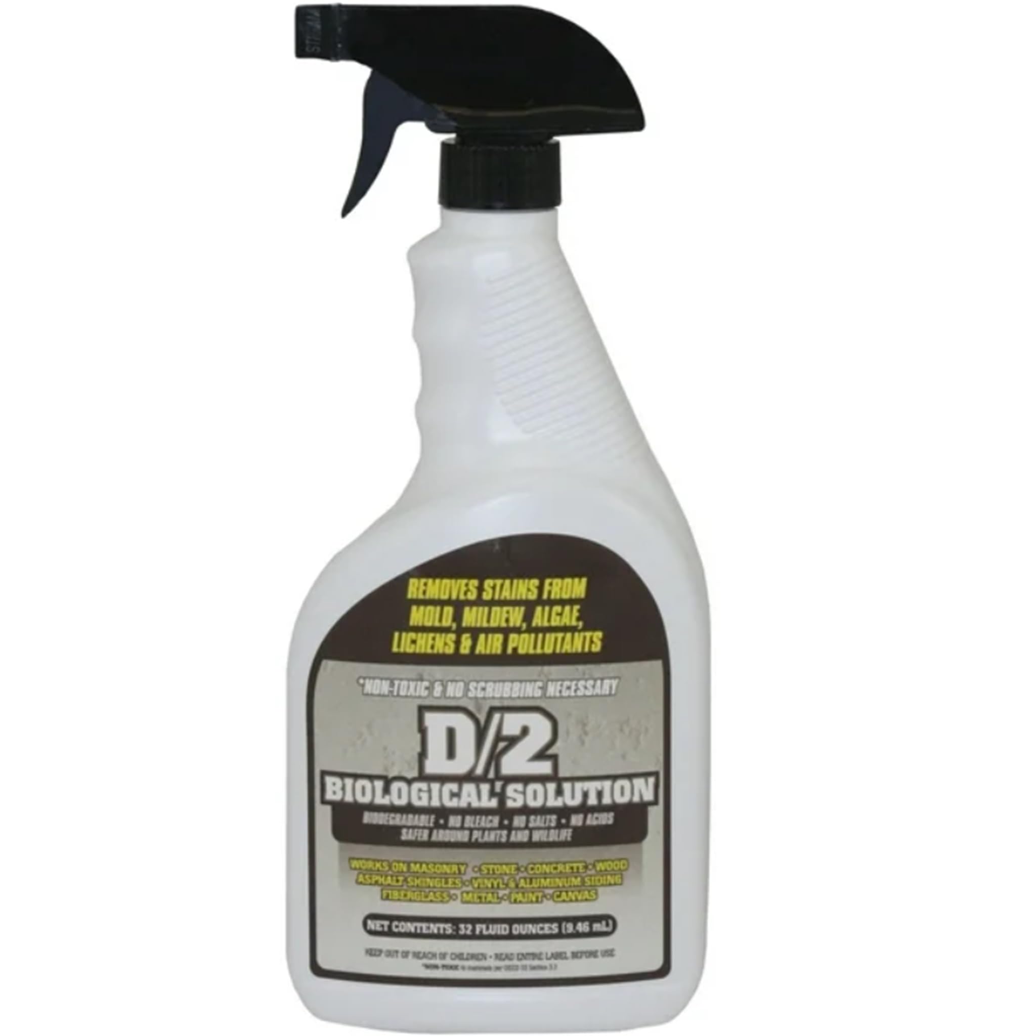 D/2 Biological Solution - Limpiador de piedra como el utilizado en la Casa Blanca, mampostería, lápidas, removedor de moho, líquenes y algas, 0,946 litros (1 US Quart)