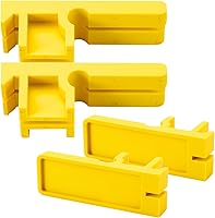 DoubleFill 2 Pairs 4 Inch Yellow Plastic Masonry Line Blocks for Straight Bricklaying & Concrete Lines