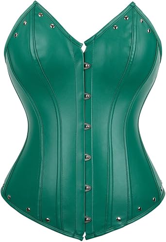 frawirshau Womens Steampunk Leather Corset Gothic PU Leather Corset Halloween Costumes for Punk Enthusiasts - Themed Party