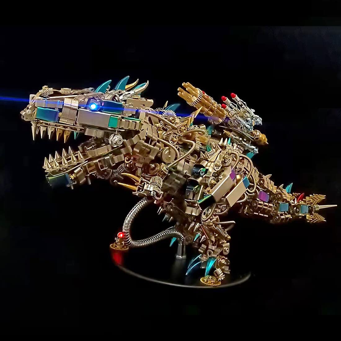 Steampunk - Puzzle in metallo 3D per adulti, 2500 pezzi, dinosauro meccanico fai da te, 50 cm