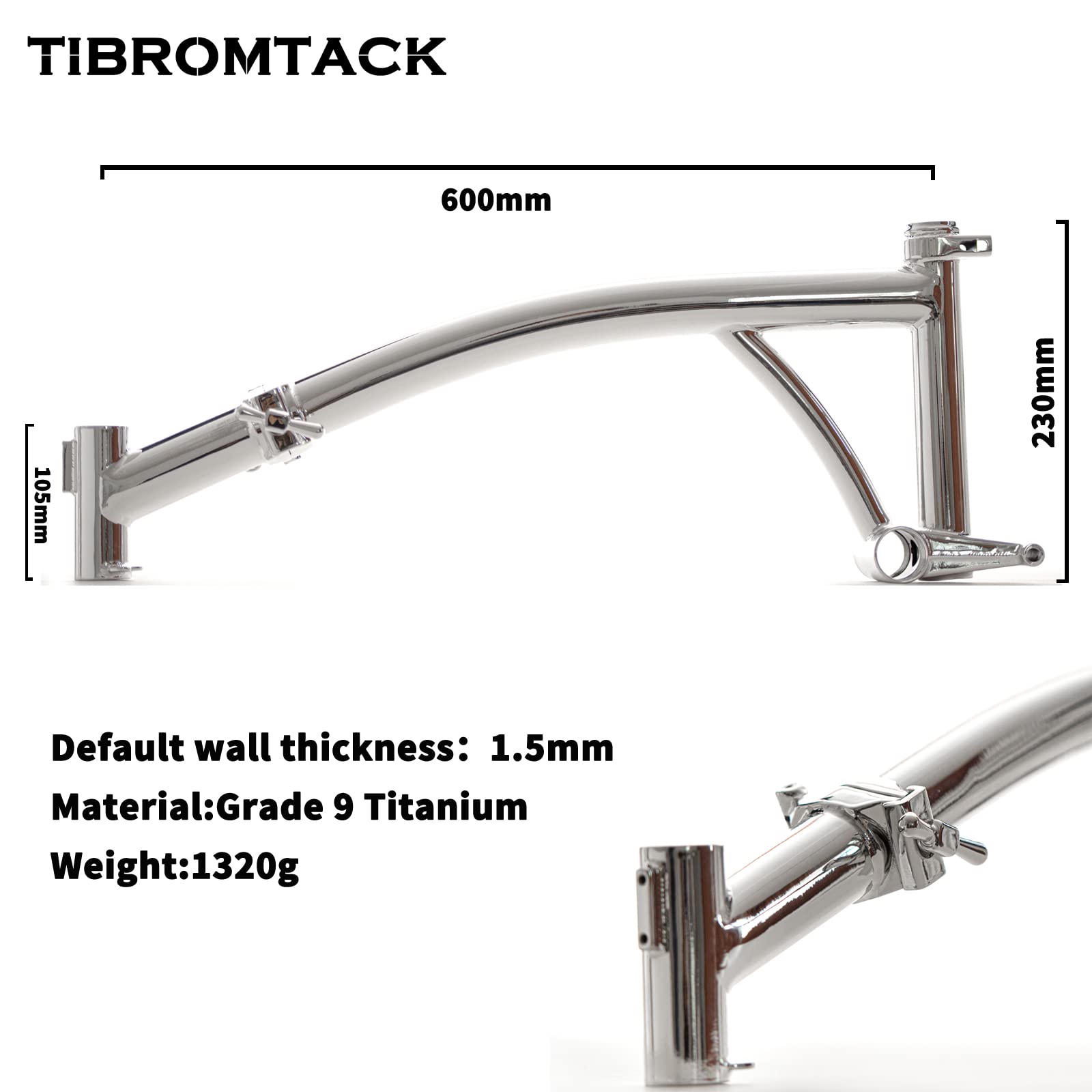 Amazon.com : TIBROMTACK Main Frame for Brompton Titanium Folding