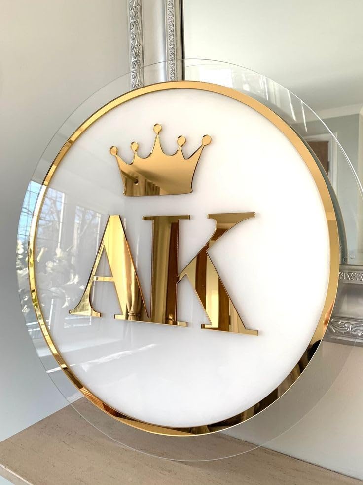 QalbAcrylic Signage for Office/Boutique/Salon/Shop | Customizable 3D Embossed Logo | Display Brand Name & Logo