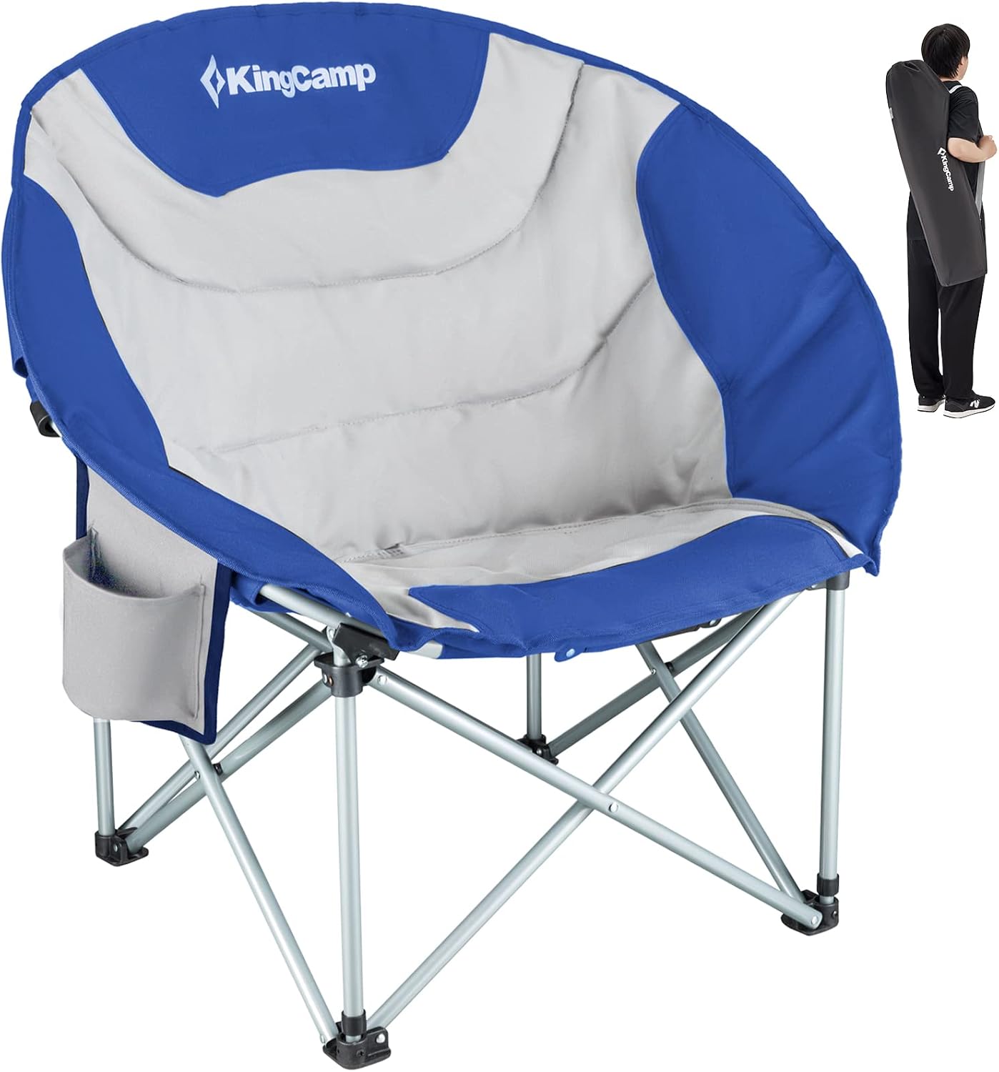 KingCamp Padded Oversized Camping Folding Portable Moon with Carry Bag
