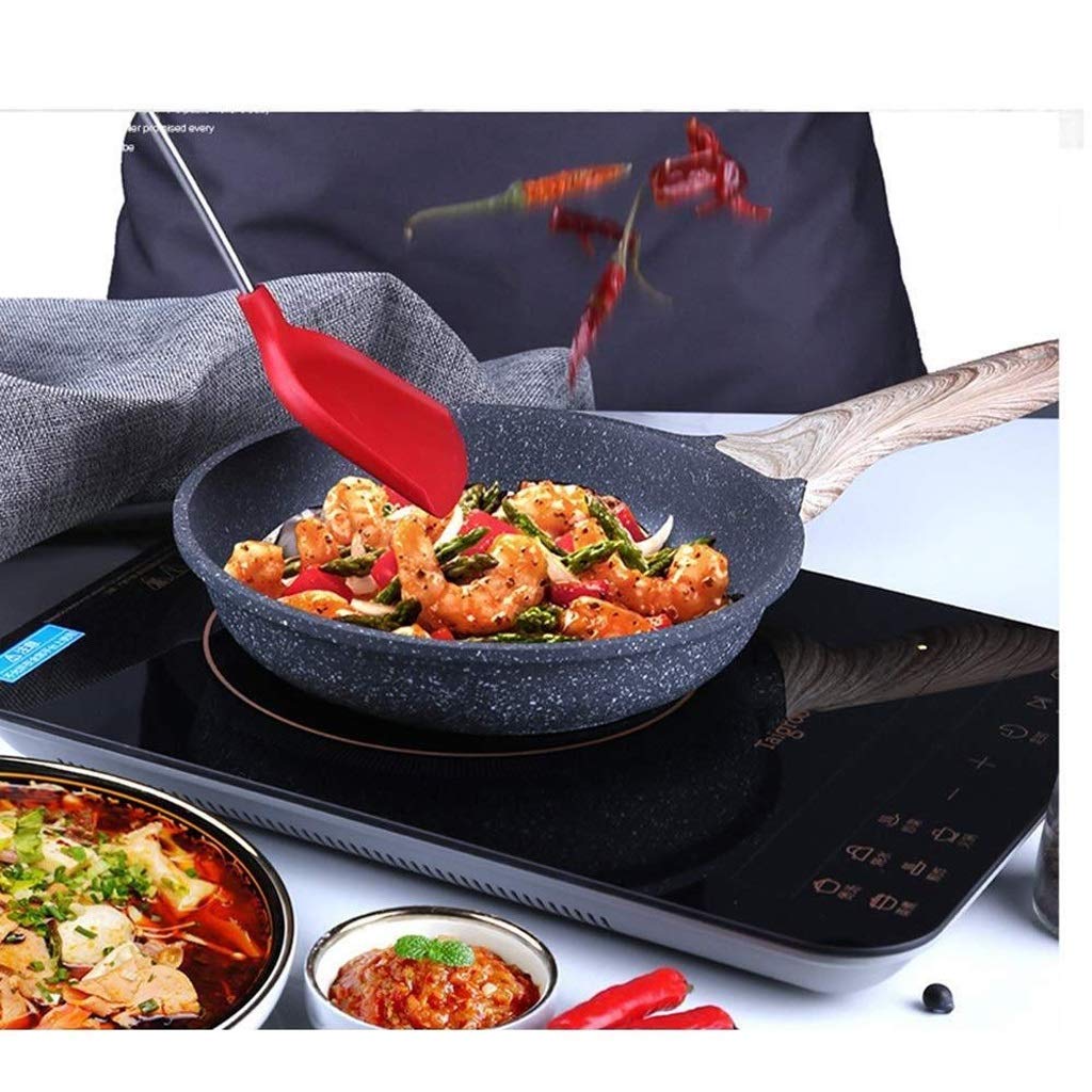 Cocina Espátula de silicona resistente al calor y acero inoxidable - Grip ranurado espátula de goma flexible de silicona Espátula(Svart)