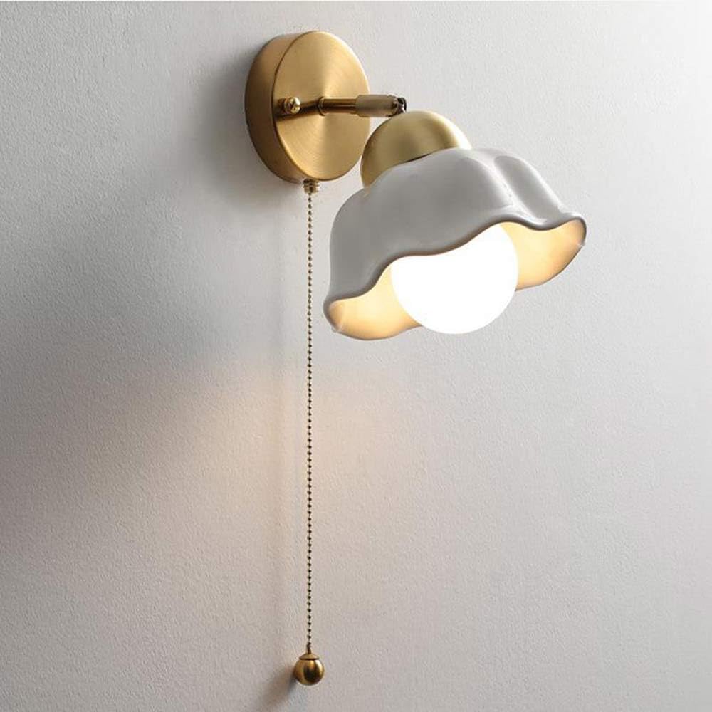 Usmjqvz Light/White Vintage Wall Sconces,1- Antique Ceramic Wall Ing With Pull Chain Switch Wall Wall Lamp For Bathroom, Bedroom, Hallway(E27/E26 Base)