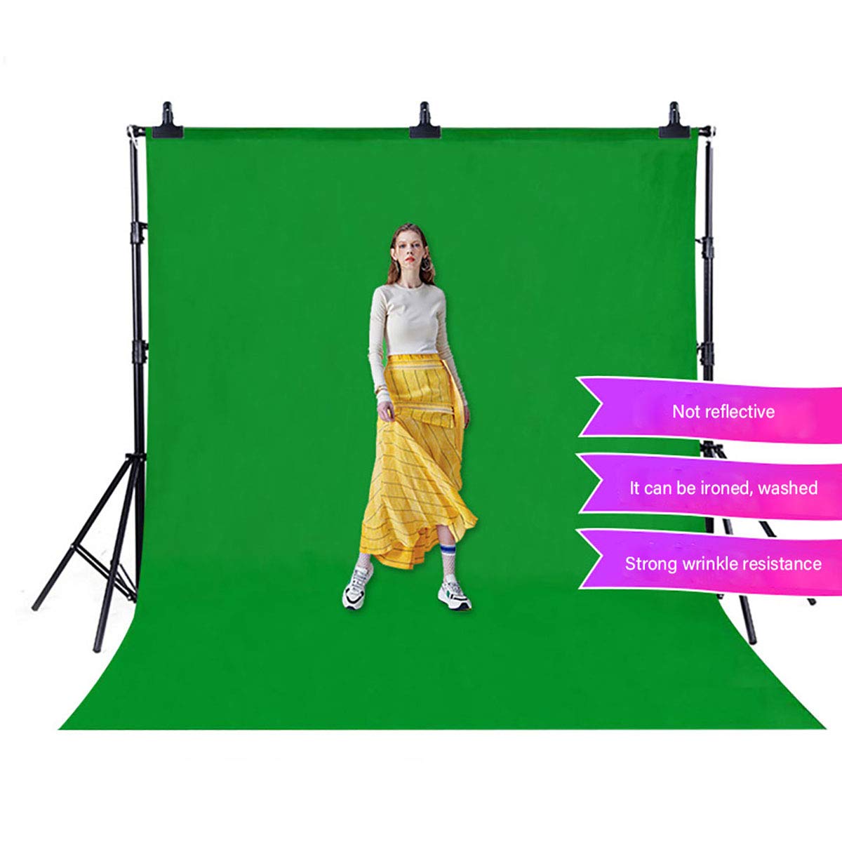 HMTfoto Solid Photography Backdrop Background Chromakey Muslin Portrait Background Screen for Photo Video Studio… (White, 8x10ft): 8x10ft Green