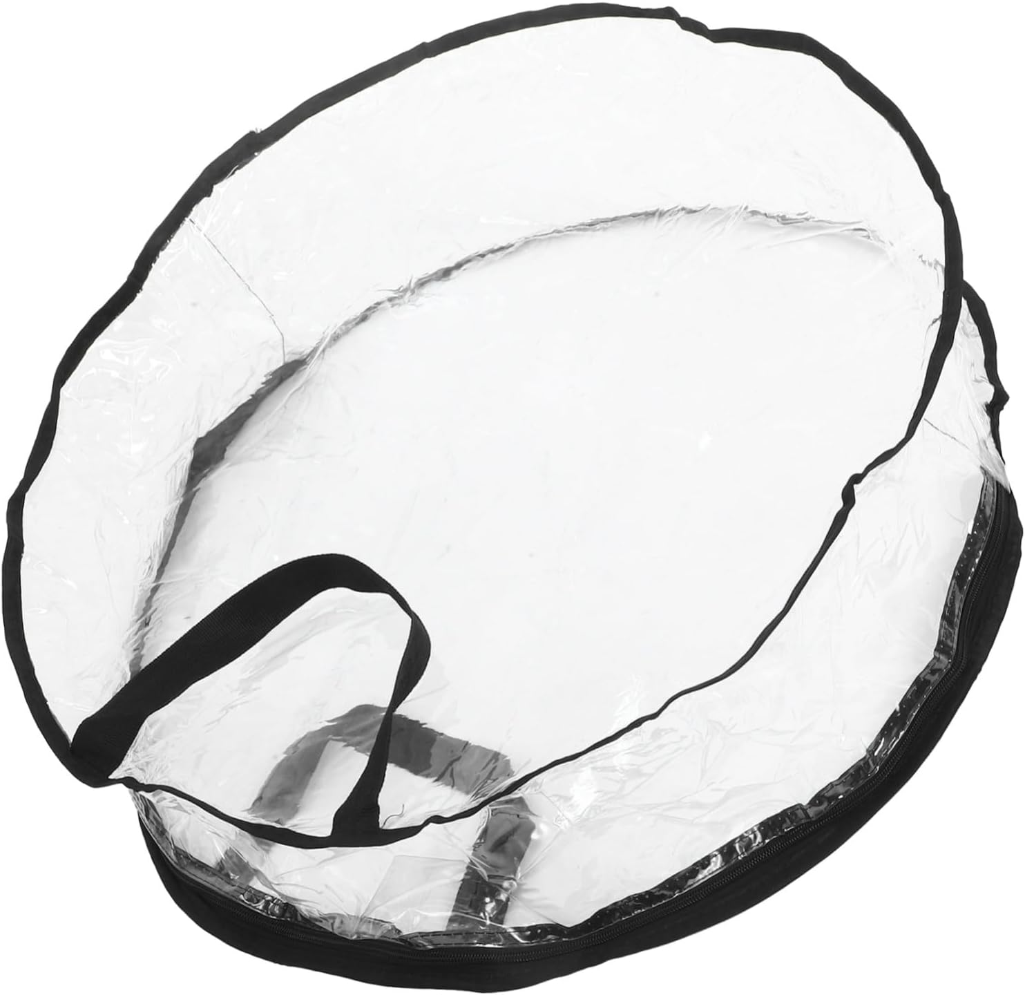 Christmas Wreath Storage Bag Round Organizer with Transparent PVC Window for Wreaths Up to Large-Capacity Garland Container for Holiday Decoration Storage