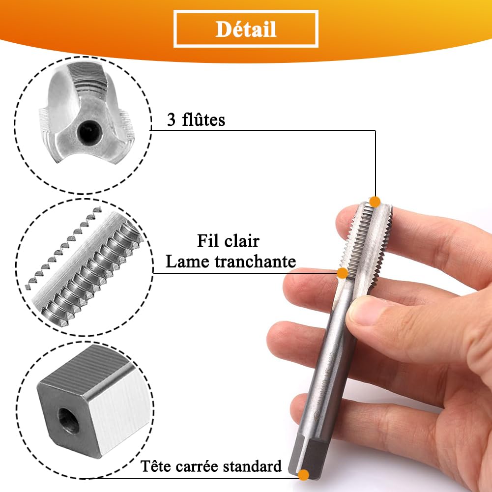 Teocpai M10 x 1mm Screw Tap and Die Set including Round Thread for Repair Nuts Bolts - Image 4
