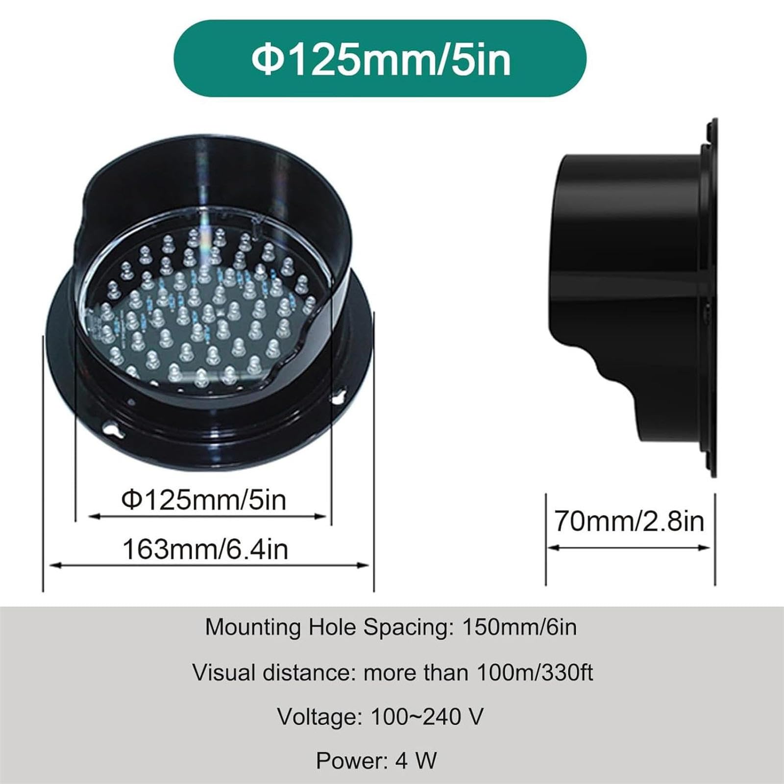 Sygnalizacja świetlna LED, pilot zdalnego sterowania LED, światło drogowe - wodoodporna czerwona/zielona/żółta lampa sygnalizacyjna, zasięg 1000 m, przemysłowe światło ostrzegawcze 12,7 cm dla