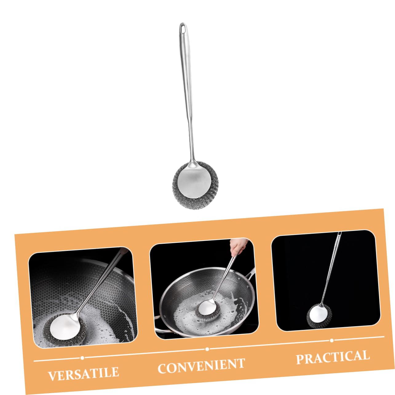Amosfun 4 Piezas De Acero Inoxidable Cepillo De Limpieza Cepillo De Limpieza Cubiertos Utensilios para Servir Cepillo De Plato para Cocina Fregador De Platos Cepillo para Limpiar Platos