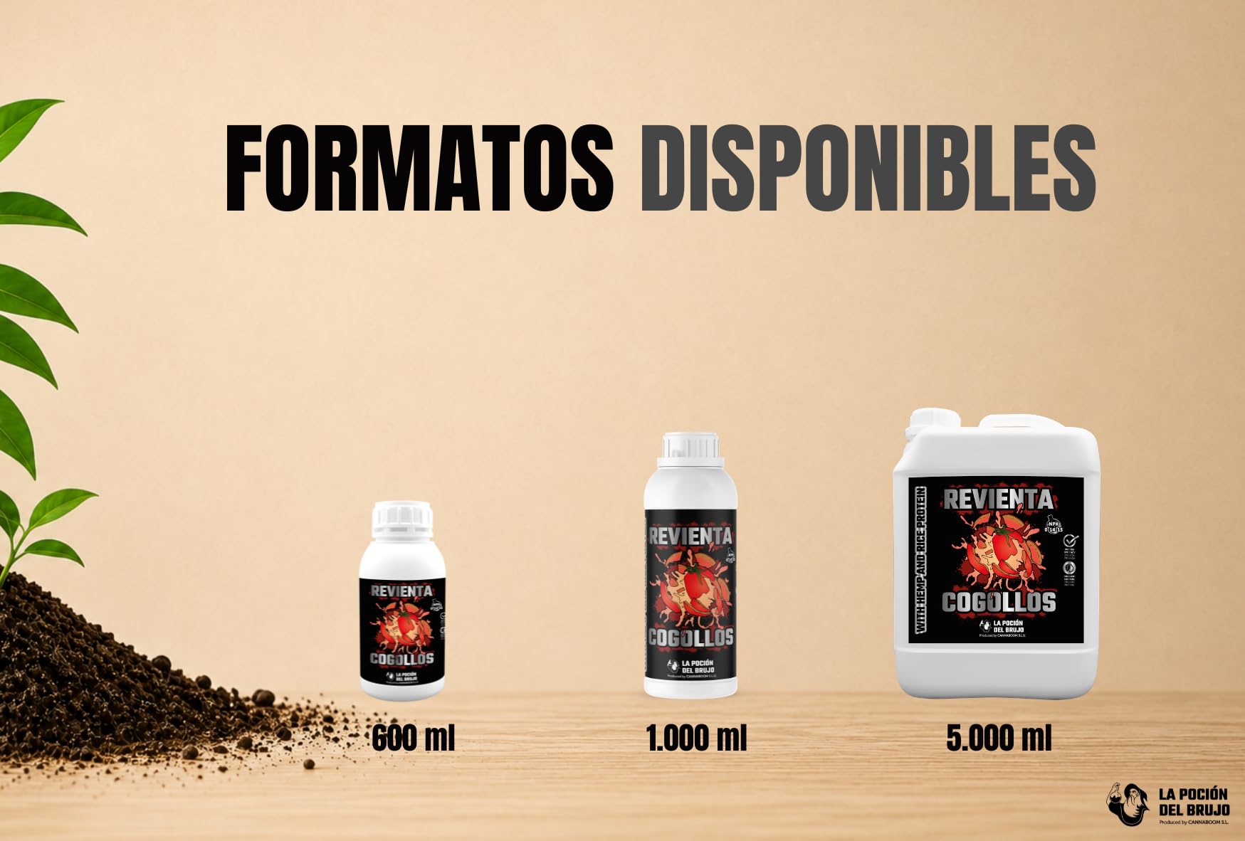 REVIENTA COGOLLOS BASIC – "Cannaboom" (600ml) | P₂O₅ 14% + K₂O 15% | Engordador de Cogollos | Máxima Densidad y Peso | Producción XL | El Único y Original