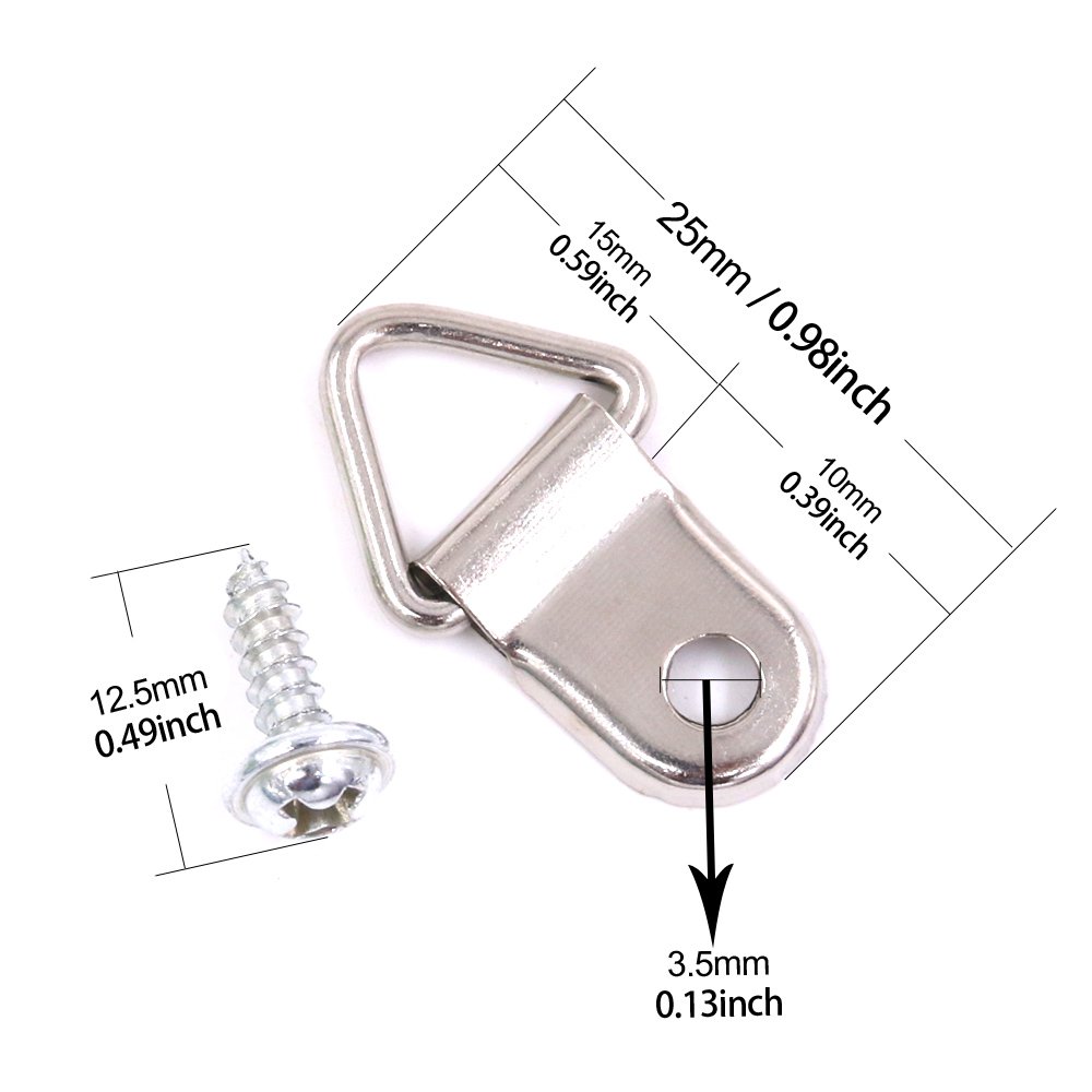 Appendiabiti Ad Anello Triangolo D Set Da 100 Con Viti Per - Foto 7