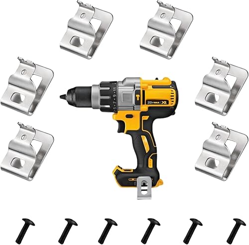 N268241 N086039 (6 unidades) Juego de clips de herramientas de acero inoxidable con tornillos compatibles con Dewalt 20V Herramientas eléctricas