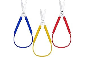Adaptive Scissors for Special Needs - Pack of 3 Colorful Grip Loop Scissors