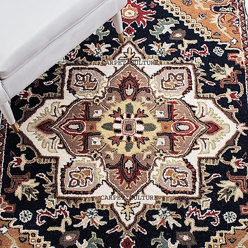 Image of Carpet Mahal Handmade Handwoven Tufted Made of 100% Soft Blended Wool Export Quality Carpets with 1 Inch Thickness (4x6 Feet) Color Multi