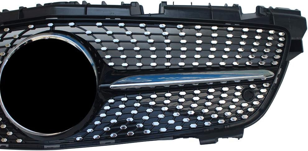 2011-2015 For-Mercedes-Benz SLK-class SLK 250 350 200 R172 Diamond Style Front Bumper Racing Grille Upper & Lower 2 pieces
