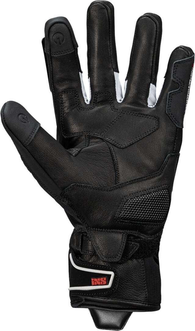 IXS Rapid-STX 1.0 wodoodporne damskie rękawice motocyklowe, czarny/biały/czerwony, M
