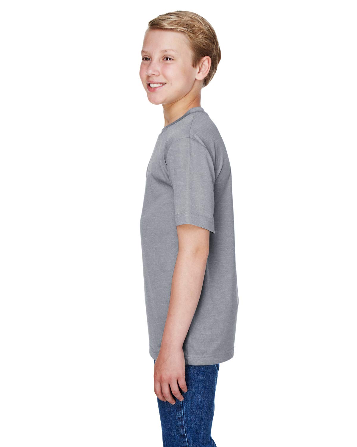 Team 365 Youth Sonic Heather Performance T-Shirt M ATHLETIC HEATHER